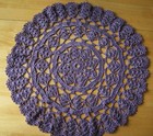 Handmade Crochet Purple Round Doily Centerpiece