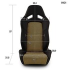 Universal Black gold I-pattern Pvc Reclinable Racing Seats Pair Left right