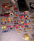 Great Big Lot  Vintage Militaria  Bars  Medals  Pins    