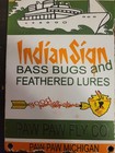 Vintage Paw Paw Bait Porcelain Sign Fishing Bait Lures Bass Michigan Gas Oil