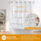 2 Pack Fabric Snap-in Shower Curtain Liner Replacement compatible With No Hook S