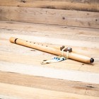 Hawk Native American Style Decorated Backpacker Flute In A Minor White Cedar