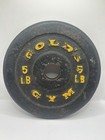 Vintage Gold   s Gym 5 Lb Cast Iron Weight Plate     Standard 1    Hole
