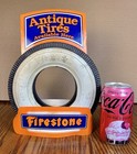 Rare Vintage Firestone Tire Counter Display W  Rubber Tire 11    Advertising Sign