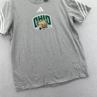Adidas Shirt Mens Large Ohio Bobcats Gray Short Sleeve Stripes Ncaa Football
