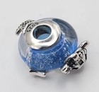 925 Sterling Silver Murano Glass Ocean Charm Bead For Bracelet Or Necklace