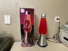 Original Vintage Lava Lite Lamp With Starlight Silver Base Red Wax