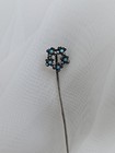 Victorian Flower Circle Of Forget Me Not Stick Pin Sterling Silver 