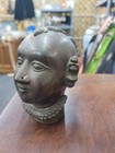 Vintage Brass Bronze Statue Gauri Head Indian Beautiful Patina