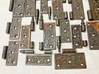 Large Lot Antique Original Victorian Ornate Cast Iron Door Hinges Hinge Parts