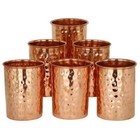 Pure Copper Glass Set  Handcrafted Hammered Cups For Health Benefits Pack Of 6