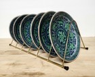 Japanese Porcelain Blue   Green Saucers