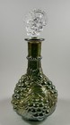Rare Uranium Glass Helios Green Electric Imperial Grape Carnival Glass Decanter