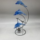 Vintage Blue Dolphin Kinetic Motion Desktop Figurine Decoration Lucite