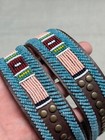 Vintage Beaded Leather Belt 36 Handcrafted Native American Indian Studded Cowboy