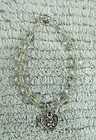 Small 2  Little Girl s Glass Beads Silver Metal Heart Locket Bracelet Free S h