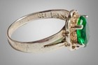 Vtg Shube Sterling Silver Baby Child Pinky Ring Green Cz Stone Sz 2 5 Cute 