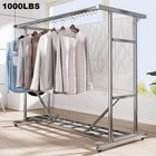 Heavy Duty Commercial Clothing Garment Rack Rolling Collapsible Chrome Hanger