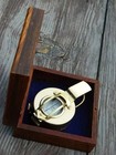Nautical Brunton Brass Compass Stanley- London Compass With Wooden Box
