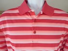 New Men s Nike Golf Tour Performance Red Polo Shirt Striped Dri-fit Size Large