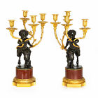 Fine Pair Of Henry Dasson Four-light Candelabra After Clodion Circa 1895