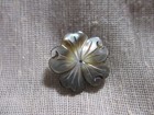 New Hand-carved Pretty Dark Gray Luster Mother Of Pearl Flower Button - 21mm