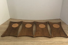 Vintage Mid Century Coronet Hard Wooden Cork Coasters Trays Japan Set Of 4 Mcm