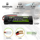 2x Ovonic 5200mah 6 Cell 7 2v Nimh Battery Tamiya For Rc Car Truck Buggy Crawler