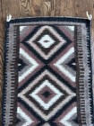 42 5    X 19    Vintage Navajo Eye Dazzler Handwoven Wool Rug Brown Cream And Black
