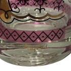 Gay Fad Studios Signed Highball Glasses Set 4 Pink Birds Gold Vintage Mcm