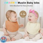 Amawmw Muslin Baby Bibs For Unisex Boys Girls 6pack Soft Baby Bandana Drool B