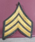 Vintage Gold On Green Us Army Military Police E-5 Sergeant Rank Chevron Patch