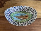 Vtg Persian Minakari Painted Enamel Over Copper Bowl Palace River Islamic Art