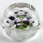 Perthshire 1973e Miniature Flower Lampwork Dark Purple Floral Facet Paperweight
