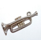 Vintage Sterling Silver Trumpet Horn Bracelet Charm