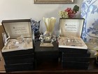 Vintage International Silver No 1 Angel Napkin Band  ring W Box Set Of 8 Look