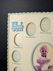 Vintage Baby My First Year Photo Frame 12 Month Milestone Pastel Train Teddybear