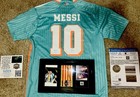 Leo Messi Signed Bundle - Leo Messi Framed Autographed Captains Armband   Card 