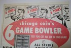 Chicago Coin Six Game Bowler Arcade Flyer Original Shuffle Alley Game Art 1960  