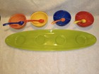 Pottery Barn Colorful Serve Condiment 9pc Nut Candy Dip Topping Bowls Tray Spoon