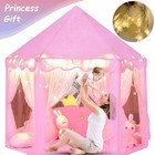 Kids Play Tent Princess Castle Indoor Girls Game Toys Playhouse With Star Lights