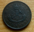 Canada 1852 Copper 1 Penny Token Circulated Bank Of Upper Canada