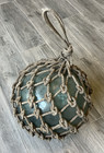 Large 12  Antique Japanese Glass Fishing Float Authentic Vintage Hand Blown Net 