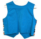 Vintage Seminole Patchwork Rickrack Vest Turquoise Blue Native American Handmade
