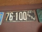 1927 Saskatchewan Canadian License Plate