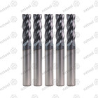 5pcs 4 Flute 3 8  X 1-1 4  X 3  Long Solid Carbide End Mill - Altin Coated