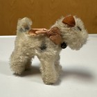 Steiff Foxy Fox Terrier Dog Mohair W bell 4  Germany 1950s Vintage