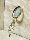Antique Vintage Maritime Brass Magnifying Magnifier Glass Sturdy Unique Handle