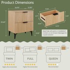 Wood Night Stand Set 2 Fluted Dresser For Bedroom 2 Drawers End Tables