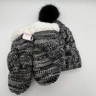 Victoria   s Secret Pink Knit Beanie Pom Hat   Mittens Sherpa Lined Bundle Nwt